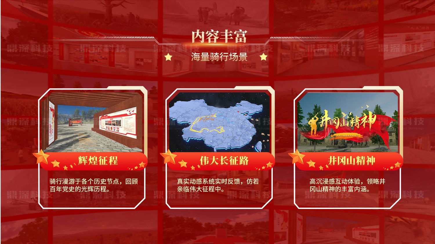 VR紅色騎行_VR黨史漫游瀏覽系統(tǒng)_VR黨建展廳單車騎行